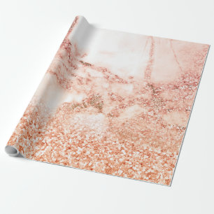 Chic roos gold glitter ombre roze glitter marmer cadeaupapier