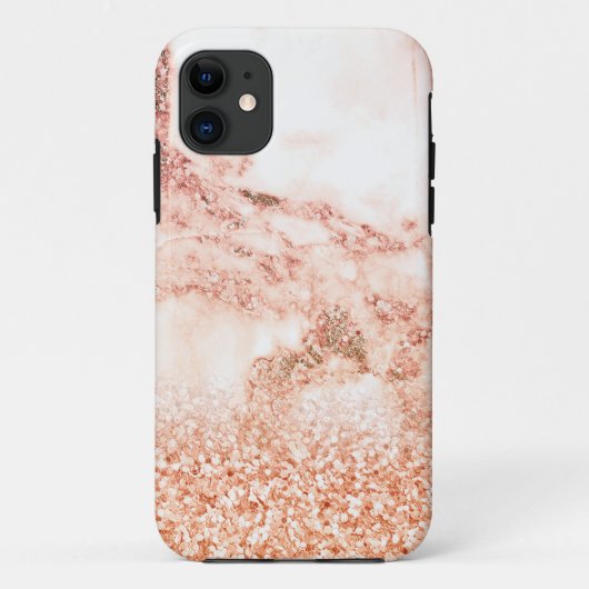Chic roos gold glitter ombre roze glitter marmer Case-Mate iPhone case (Achterkant)
