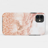 Chic roos gold glitter ombre roze glitter marmer Case-Mate iPhone case (Achterkant (horizontaal))