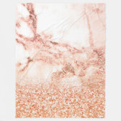 Chic roos gold glitter ombre roze glitter marmer fleece deken (Voorkant)
