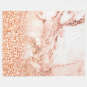 Chic roos gold glitter ombre roze glitter marmer fleece deken (Voorkant (Horizontaal))
