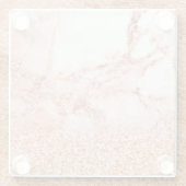 Chic roos gold glitter ombre roze glitter marmer glazen onderzetter (Achterkant)