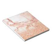 Chic roos gold glitter ombre roze glitter marmer notitieblok (Schuin)