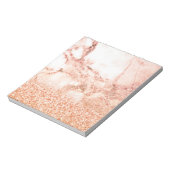 Chic roos gold glitter ombre roze glitter marmer notitieblok (Linkerzijde)