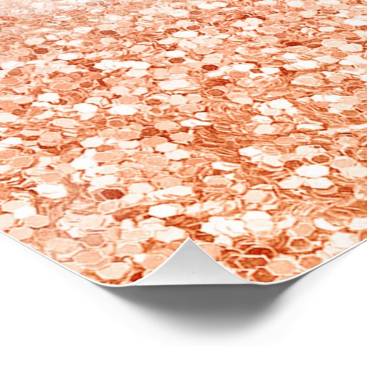 Chic roos gold glitter ombre roze glitter marmer perfect poster (Hoek)