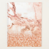 Chic roos gold glitter ombre roze glitter marmer planner (Voorkant)