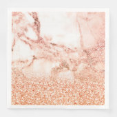 Chic roos gold glitter ombre roze glitter marmer servet (Voorkant)