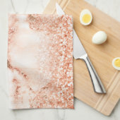 Chic roos gold glitter ombre roze glitter marmer theedoek (Quarter Fold)