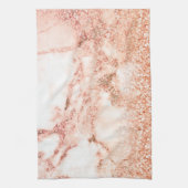 Chic roos gold glitter ombre roze glitter marmer theedoek (Verticaal)