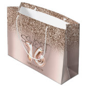 Chic Roos Gold Glitter Ombre Sweet 16 Groot Cadeauzakje (Achterkant Gekanteld)