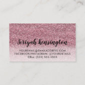 Chic Roos Gold Glitter op Black Makeup Artist Visitekaartje (Achterkant)