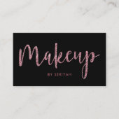Chic Roos Gold Glitter op Black Makeup Artist Visitekaartje (Voorkant)