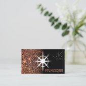 Chic Roos Gold Glitter Photo Template Galaxy Stars Visitekaartje (Staand voorkant)