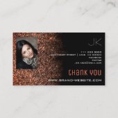 Chic Roos Gold Glitter Photo Template Galaxy Stars Visitekaartje (Achterkant)