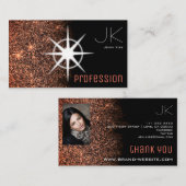 Chic Roos Gold Glitter Photo Template Galaxy Stars Visitekaartje (Voorkant / Achterkant)