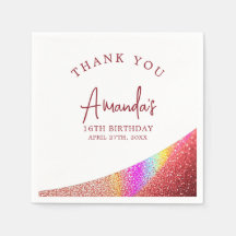 Chic Roos Gold Glitter Rainbow Sweet 16 Verjaardag