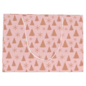 Chic Roos Gold Glitter Roze kerstbomen Groot Cadeauzakje (Achterkant)