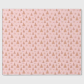 Chic Roos Gold Glitter Roze kerstboom Patroon Cadeaupapier (Vlak)