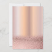 Chic Roos Gold Glitter Rozen Crown Quinceañera Kaart (Achterkant)