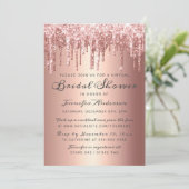 Chic Roos Gold Glitter-schijven Virtueel Vrijgezel Kaart (Staand voorkant)