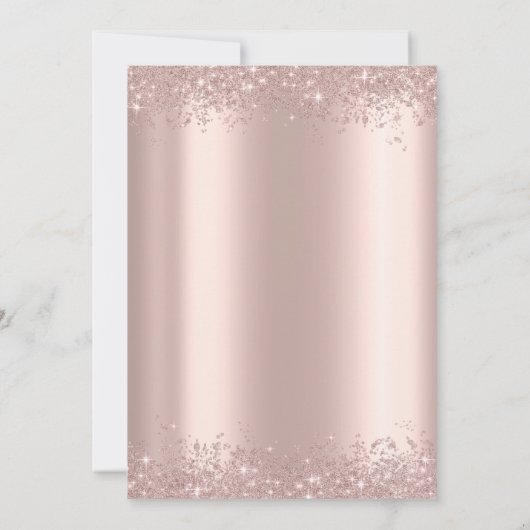 Chic Roos Gold Glitter Sparkles 50th Birthday Kaart (Achterkant)