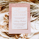 Chic roos gold glitter sparkles ombre Sweet 16 Folie Uitnodiging<br><div class="desc">Chic roos gold glitter sparkles ombre Sweet 16 verjaardagsfeest uitnodiging op zacht pastel blush roze met echte roos gouden lijst rand en script.</div>