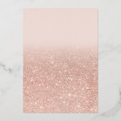 Chic roos gold glitter sparkles ombre Sweet 16 Folie Uitnodiging (Achterkant)