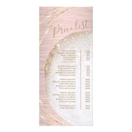 Chic Roos Gold Glitter Stylist Salon Price List Reclamekaart