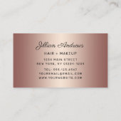 Chic Roos Gold Glitter Wimper Haar Professioneel Visitekaartje (Achterkant)