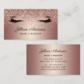Chic Roos Gold Glitter Wimper Haar Professioneel Visitekaartje (Voorkant / Achterkant)
