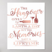 Chic Roos Gold HANGOVER QUOTE Sign Print (Voorkant)