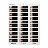 Chic Roos Gold Heart, Black Stripes Address Label (Full Sheet)