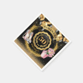 Chic Roos Gold Heels servetten met gouden ballonne (Hoek)