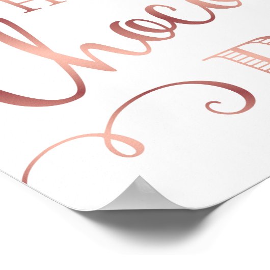 Chic Roos Gold HOT CHOCOLATE BAR Sign Print (Hoek)