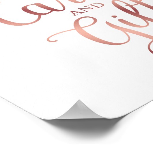Chic Roos Gold KAARTEN en GIFTS-gebarentafdruk Poster (Hoek)