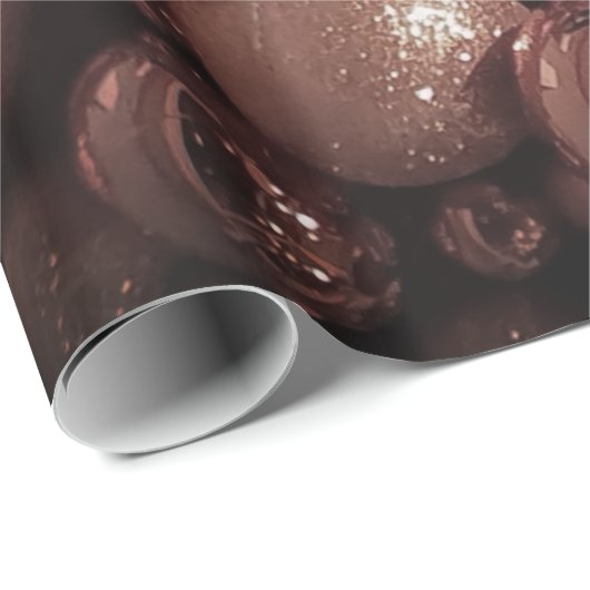 Chic Roos Gold kerstcadeaupatroon toevoegen Tekst Cadeaupapier (Rol Hoek)