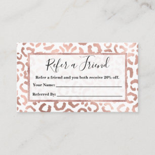 Chic Roos Gold Leopard Cheetah Animal Print Aanbevelingskaartje