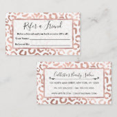 Chic Roos Gold Leopard Cheetah Animal Print Aanbevelingskaartje (Voorkant / Achterkant)