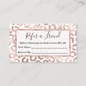 Chic Roos Gold Leopard Cheetah Animal Print Aanbevelingskaartje (Voorkant)