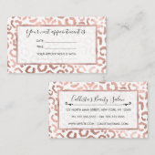 Chic Roos Gold Leopard Cheetah Animal Print Afsprakenkaartje (Voorkant / Achterkant)