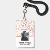 Chic Roos Gold Leopard Cheetah Animal Print Badge (Voorkant met koord)