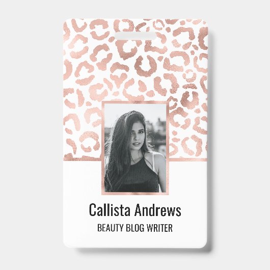 Chic Roos Gold Leopard Cheetah Animal Print Badge (Voorkant)