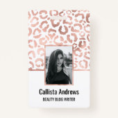 Chic Roos Gold Leopard Cheetah Animal Print Badge (Voorkant)