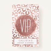 Chic Roos Gold Leopard Cheetah Animal Print Badge (Voorkant)