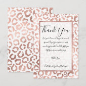 Chic Roos Gold Leopard Cheetah Animal Print Bedankkaart (Voorkant / Achterkant)
