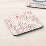 Chic Roos Gold Leopard Cheetah Animal Print Bier Onderzetter<br><div class="desc">Dit elegante en chic ontwerp is perfect voor de moderne fashionista. Het is voorzien van een faux bedrukte roos gouden handgetekende luipaard/cheetah safari dierlijke afdruk op een eenvoudige witte achtergrond. Het is , schattig en trendy! ***BELANGRIJKE NOTA VAN HET ONTWERP: Voor om het even welk verzoek van het douaneontwerp zoals...</div>