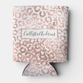 Chic Roos Gold Leopard Cheetah Animal Print Blikjeskoeler (Voorkant)