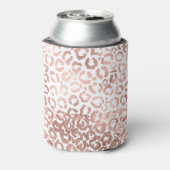 Chic Roos Gold Leopard Cheetah Animal Print Blikjeskoeler (Blikje Achterkant)