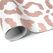 Chic Roos Gold Leopard Cheetah Animal Print Cadeaupapier (Rol Hoek)
