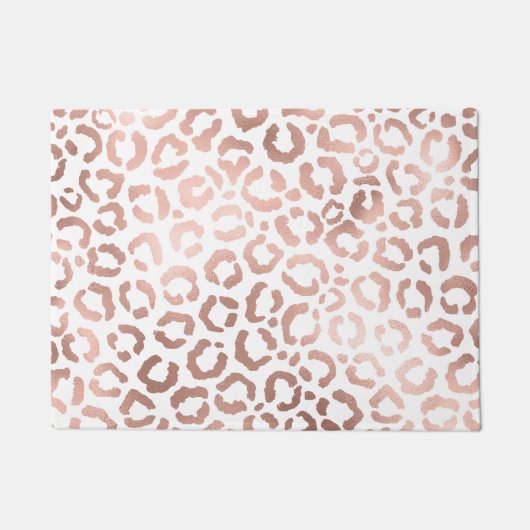Chic Roos Gold Leopard Cheetah Animal Print Deurmat (Voorkant)